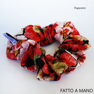 Elastico per capelli cotone papavero - Realizzato a mano - Il Tocco di Minerva