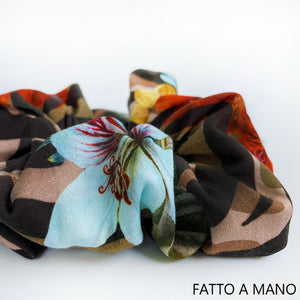 Elastico per capelli cotone Ariana camouflage - Realizzato a mano - Il Tocco di Minerva