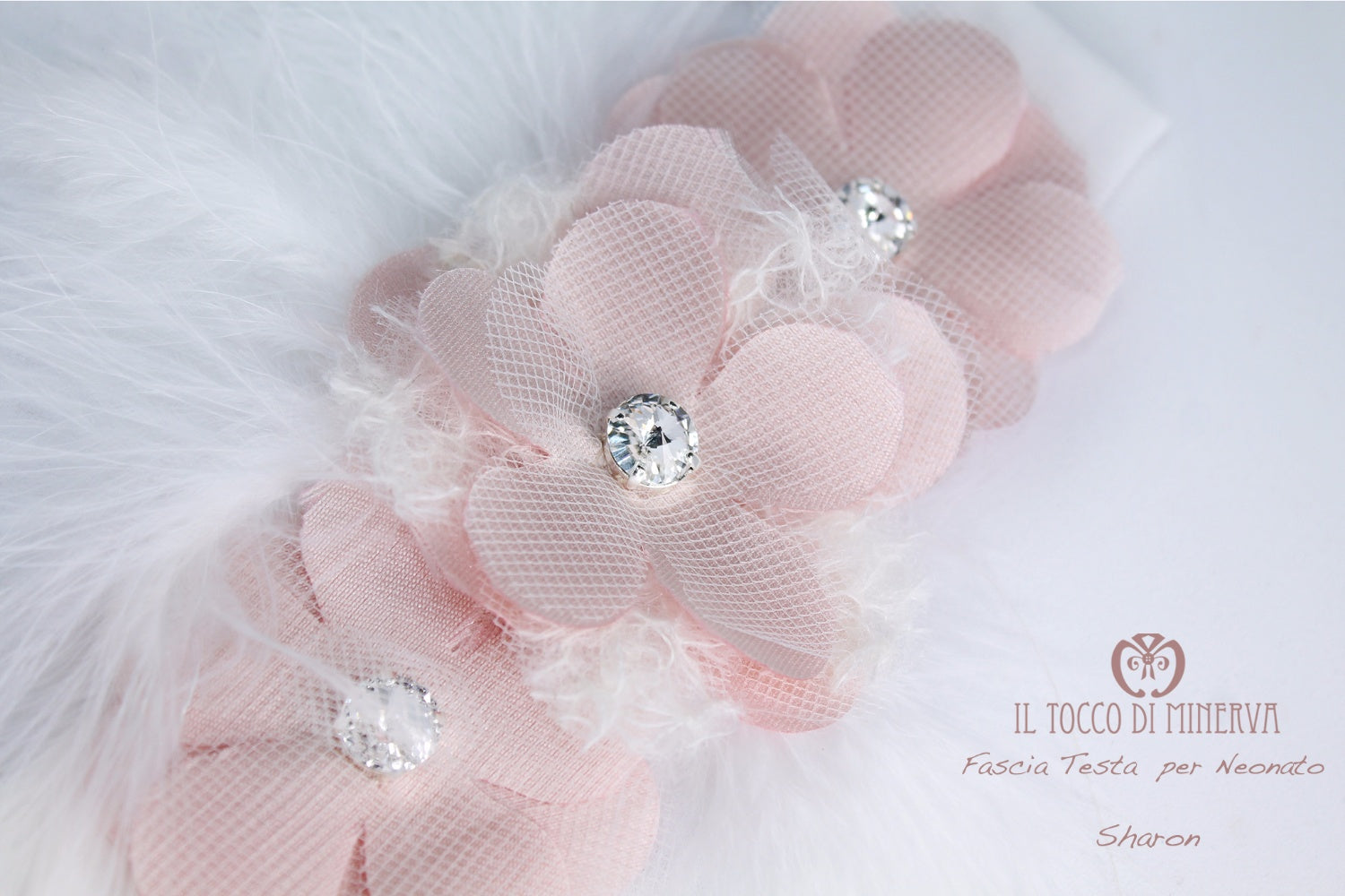 Fascia Testa per Neonato Sharon – realizzata a mano – HandMade - Il Tocco di Minerva