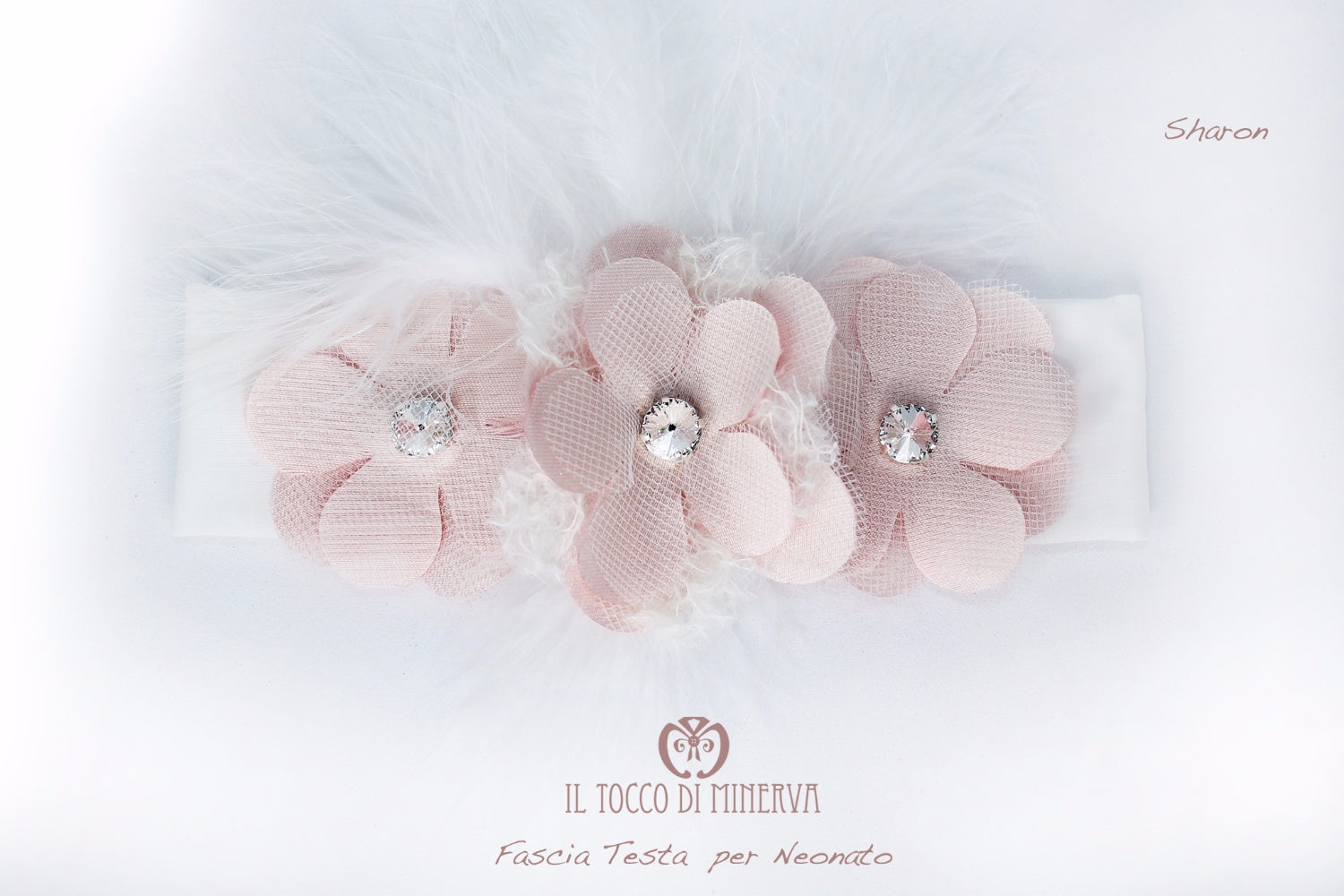 Fascia Testa per Neonato Sharon – realizzata a mano – HandMade - Il Tocco di Minerva