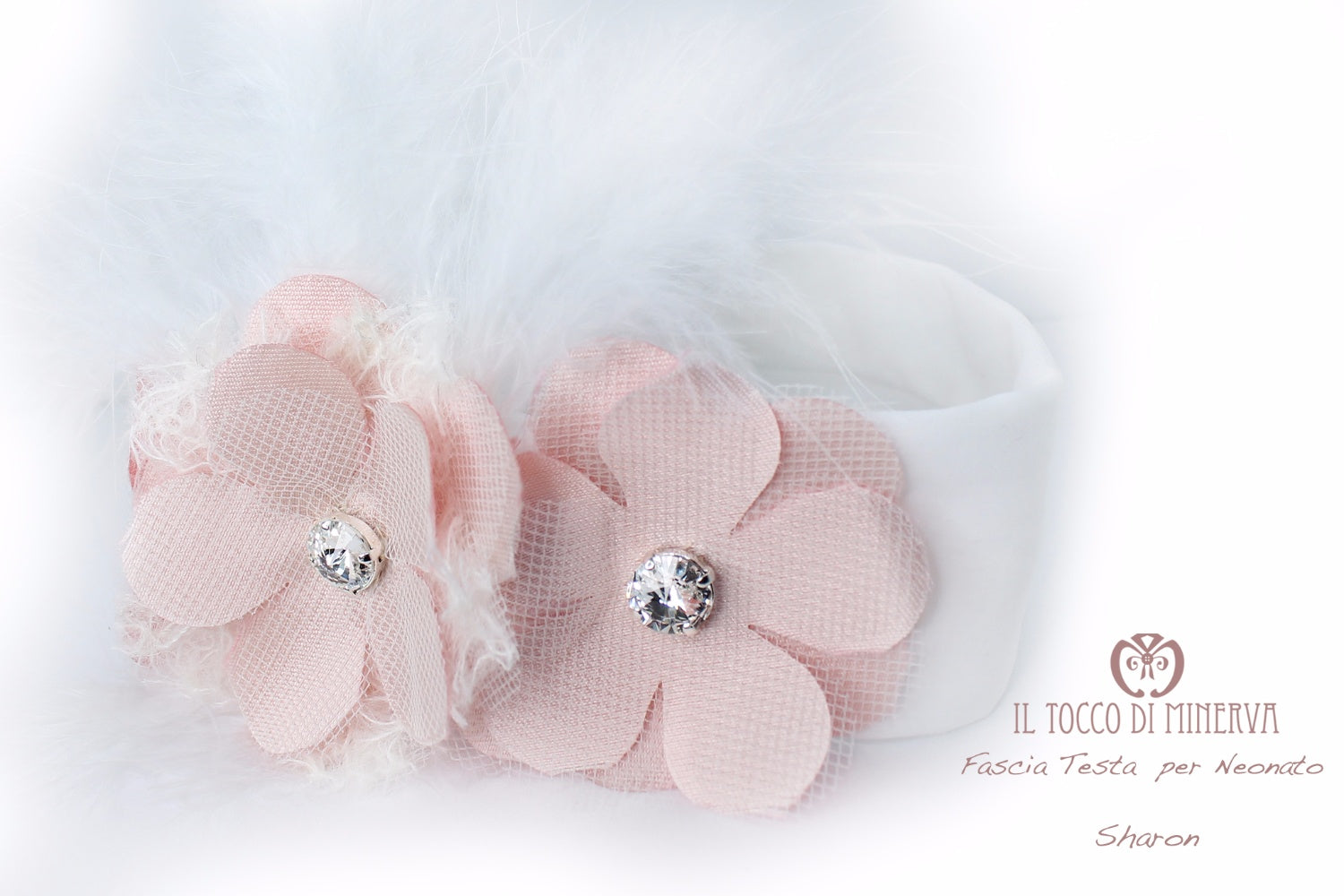 Fascia Testa per Neonato Sharon – realizzata a mano – HandMade - Il Tocco di Minerva