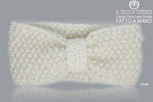 Fascia Testa Giulia in Lana per bimba– realizzata a mano – HandMade - Il Tocco di Minerva