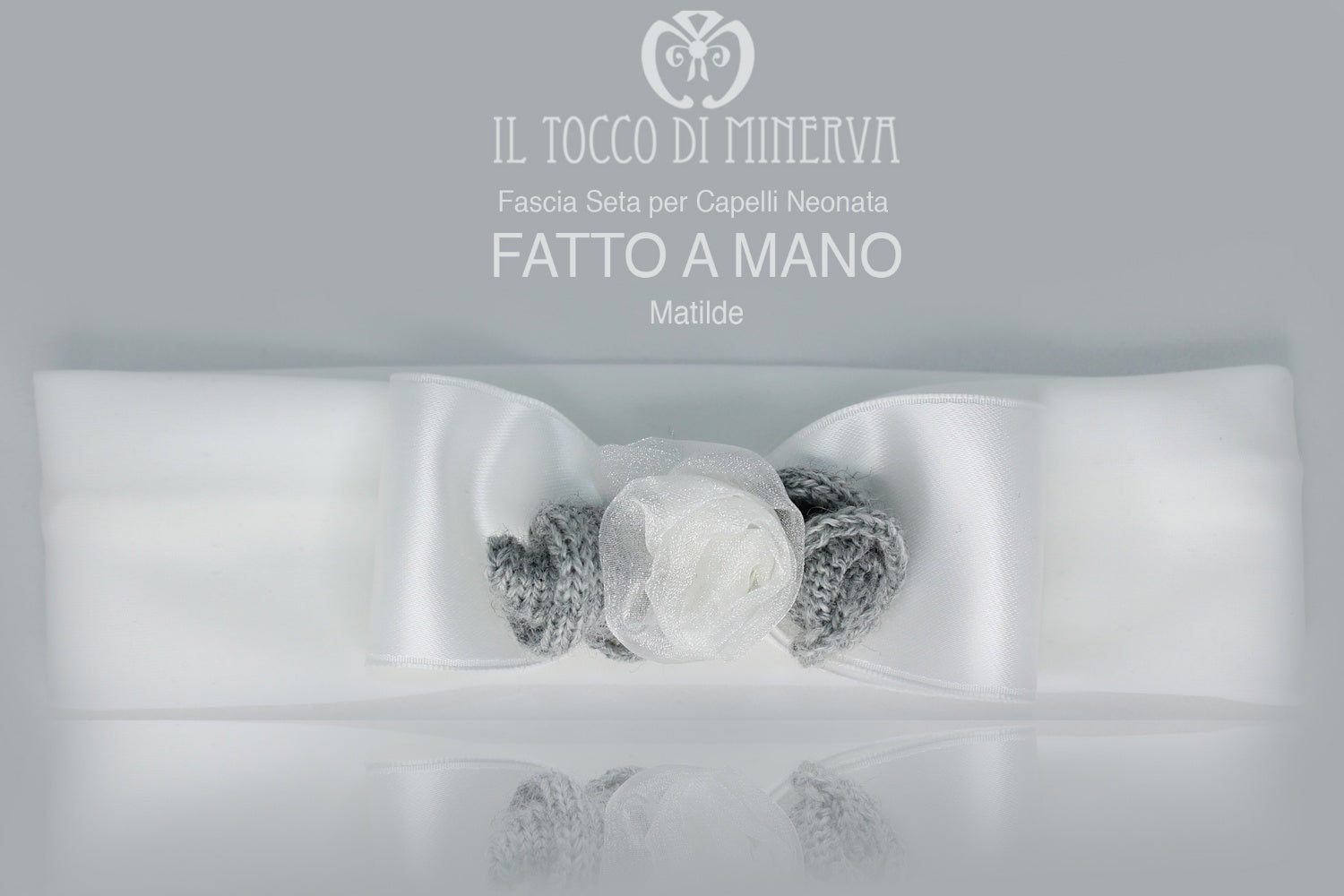 Fascia Testa per Neonato Matilde – realizzata a mano – HandMade - Il Tocco di Minerva