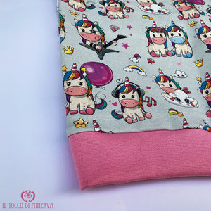 Felpa Cotone Unicorno rock - Fatto a Mano - Il Tocco di Minerva