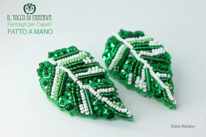 Fermaglio capelli dolce banano verde Handmade - Il Tocco di Minerva