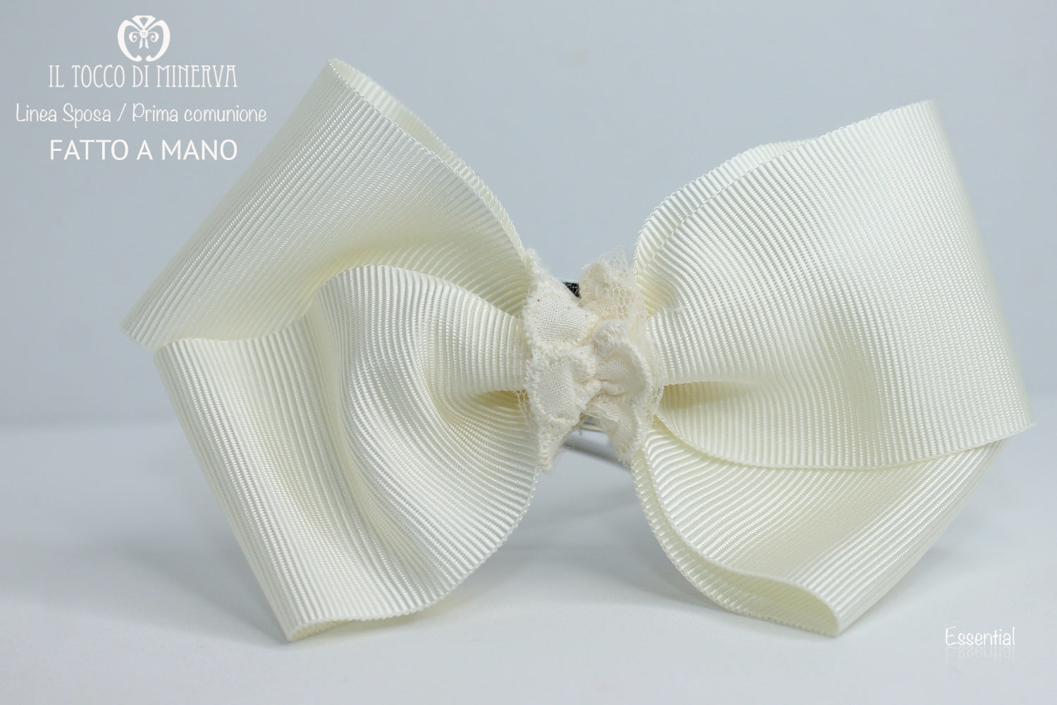 Fermaglietto beige in gros grain Essential Realizzato a mano - Il Tocco di Minerva