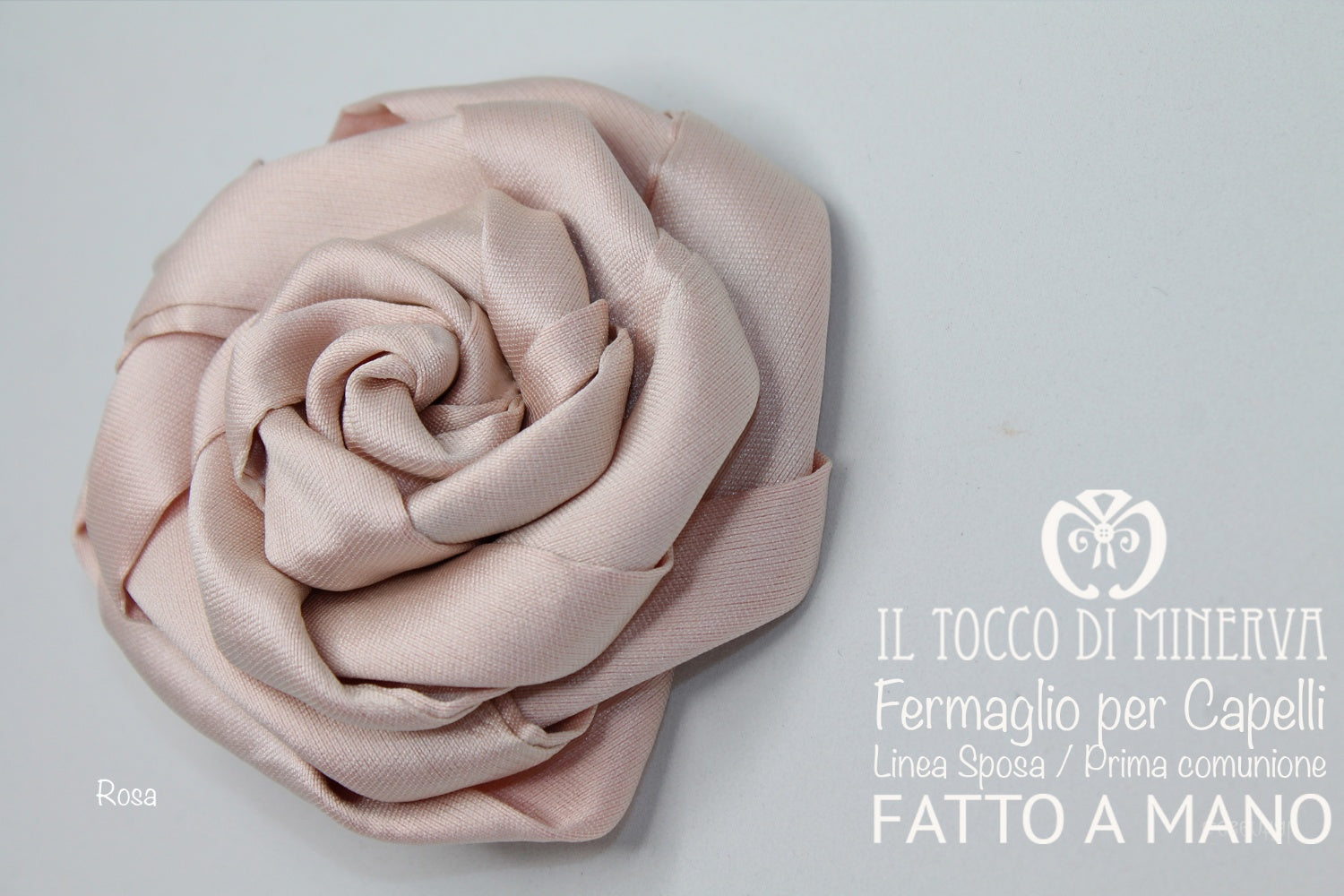 Fermaglio Rita in seta per Capelli Prima Comunione/Cerimonia Realizzato a mano - Il Tocco di Minerva
