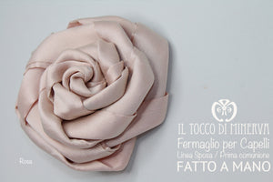 Fermaglio Rita in seta per Capelli Prima Comunione/Cerimonia Realizzato a mano - Il Tocco di Minerva