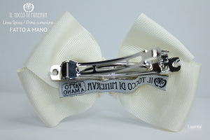 Fermaglietto beige in gros grain Essential Realizzato a mano - Il Tocco di Minerva