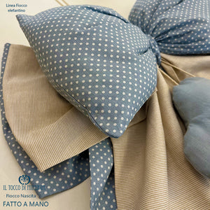 Fiocco Nascita linea fiocco elefantino Guglielmo - Fatto a Mano - Il Tocco di Minerva