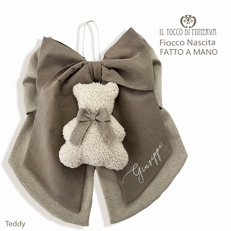 Fiocco Nascita linea orsetto Giuseppe - Fatto a Mano
