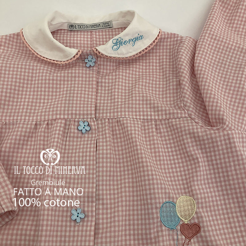 Grembiule Bimba Personalizzato ricamato - Fatto a mano - Il Tocco di Minerva