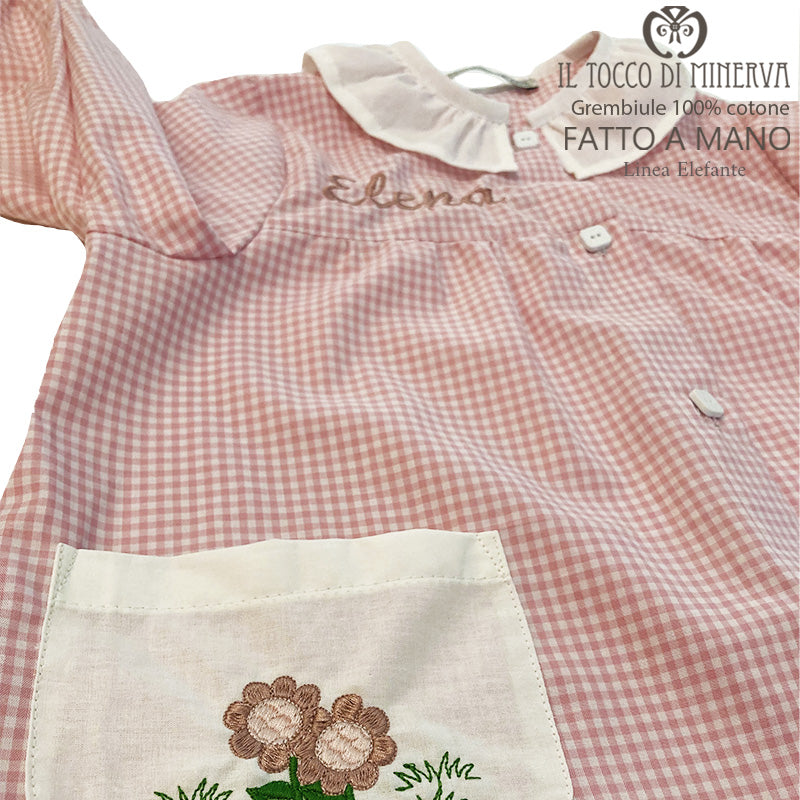 Grembiule Bimba Linea Elefante Personalizzato - Fatto a mano - Il Tocco di Minerva