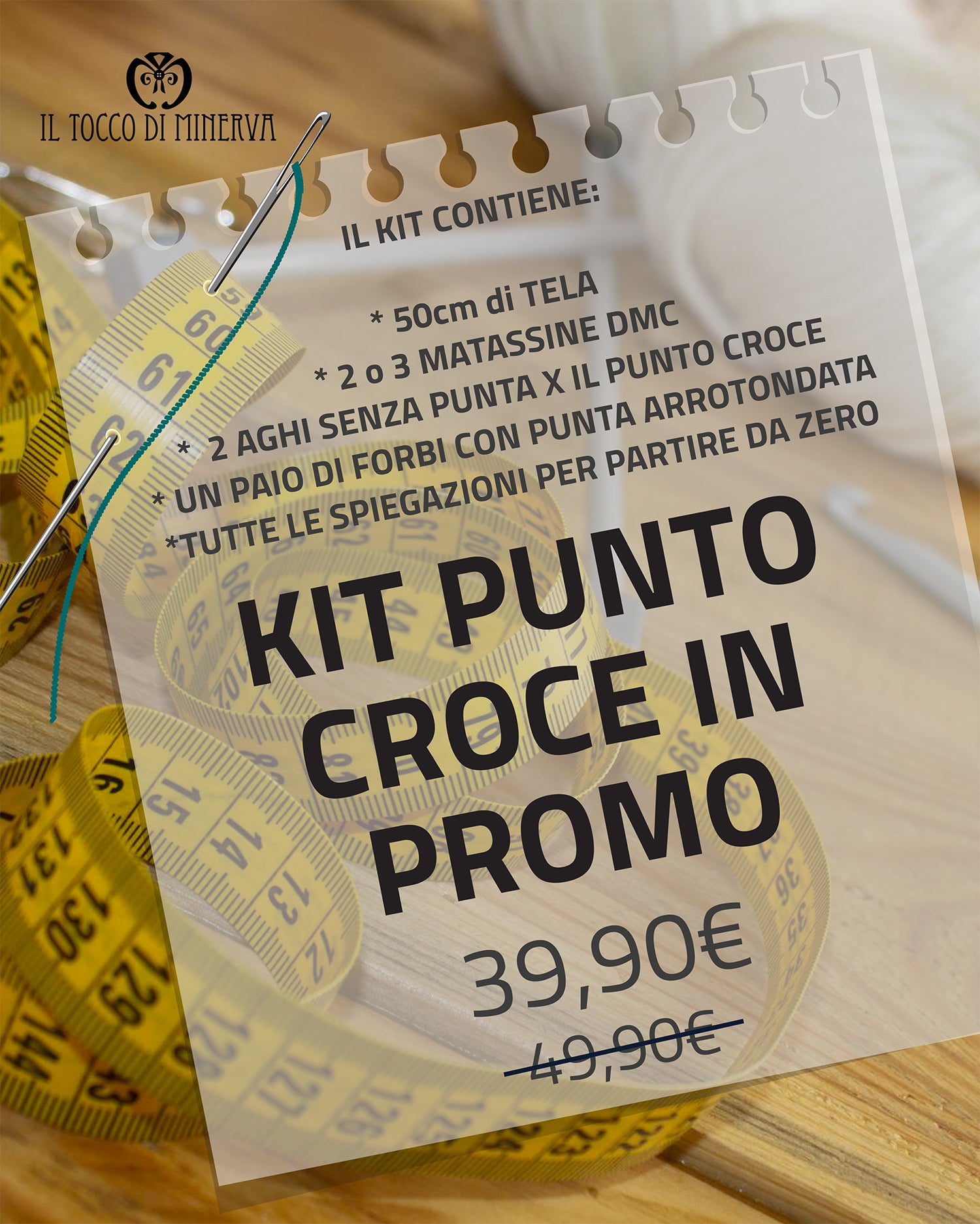 Kit completo per Punto Croce - Il Tocco di Minerva
