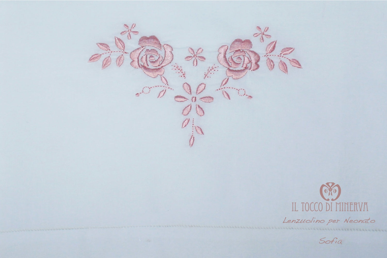 Lenzuolino culla cotone Battista Sofia Realizzato a mano - Handmade - Il Tocco di Minerva
