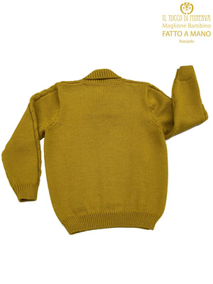 Maglia Bambino Senape Pura Lana - Fatto a Mano - Il Tocco di Minerva