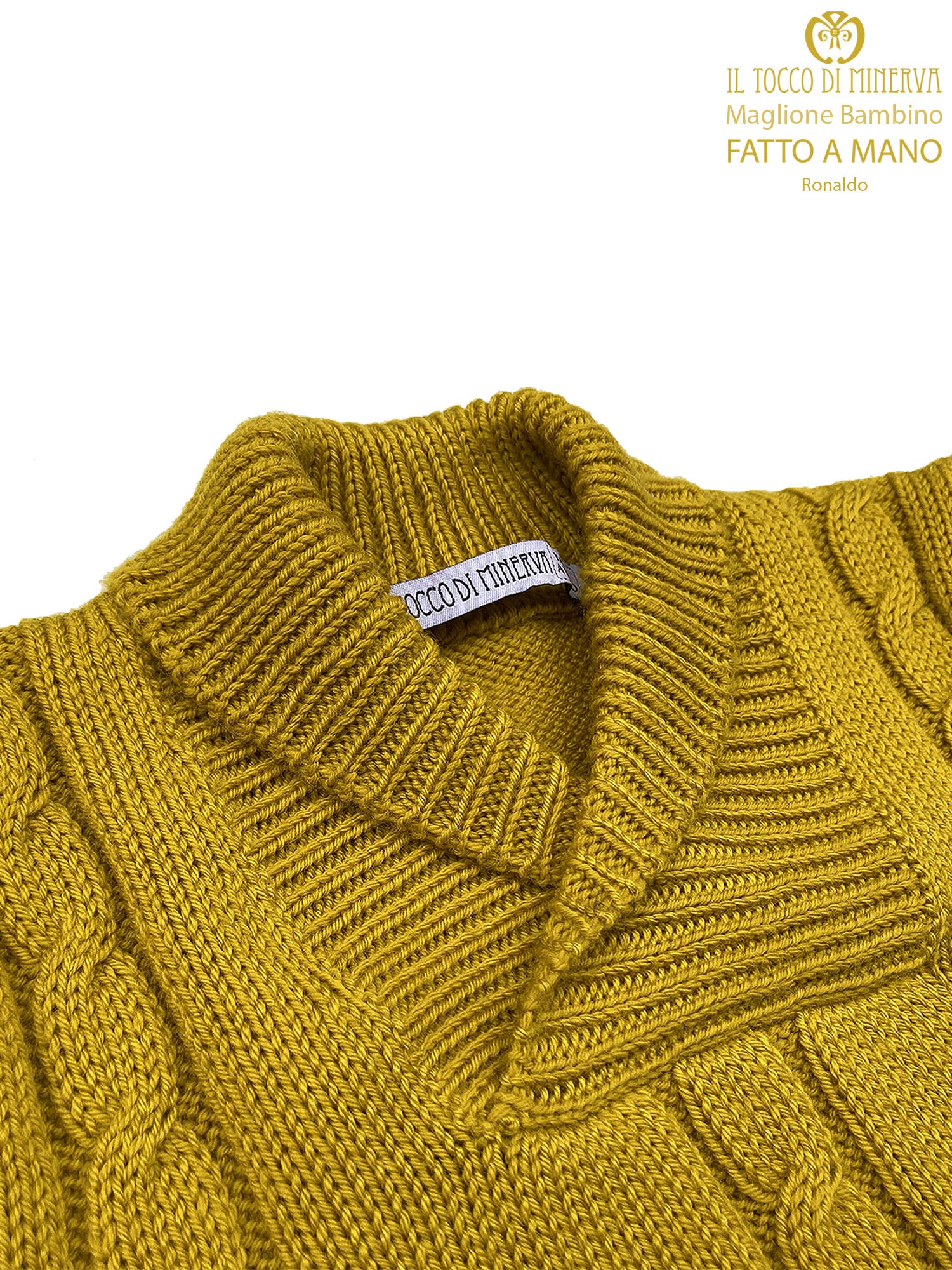 Maglia Bambino Senape Pura Lana - Fatto a Mano - Il Tocco di Minerva