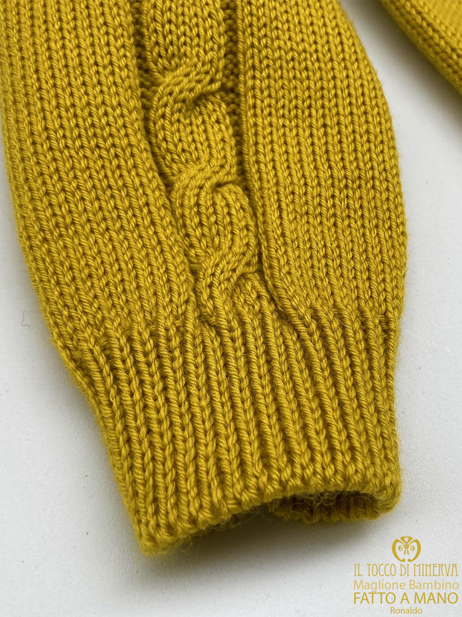 Maglia Bambino Senape Pura Lana - Fatto a Mano - Il Tocco di Minerva