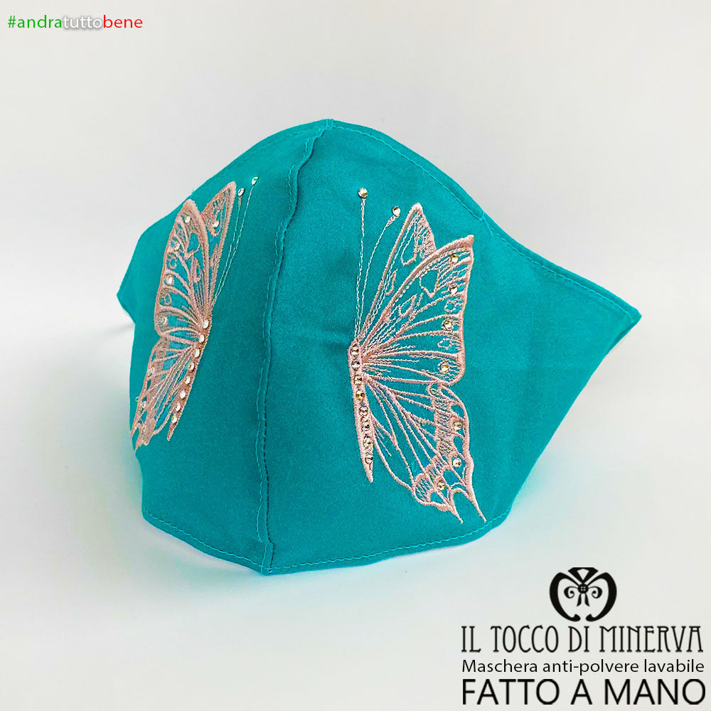 Maschera anti-polvere lavabile forma due andrà tutto bene tiffany farfalla - Il Tocco di Minerva
