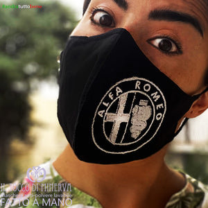 Mascherina Alfa Romeo forma 2 anti-polvere lavabile andrà tutto bene - Il Tocco di Minerva