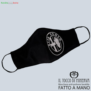 Mascherina Alfa Romeo forma 2 anti-polvere lavabile andrà tutto bene - Il Tocco di Minerva