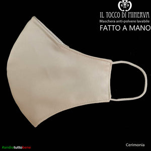 Mascherina forma 2 anti-polvere lavabile andrà tutto bene Cerimonia - Realizzata a mano - Il Tocco di Minerva