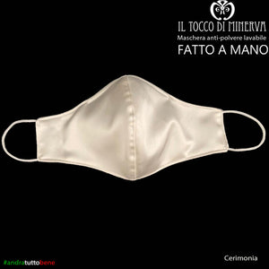 Mascherina forma 2 anti-polvere lavabile andrà tutto bene Cerimonia - Realizzata a mano - Il Tocco di Minerva