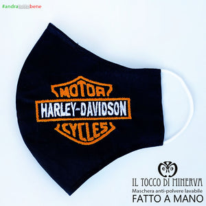 Mascherina Harley Davidson forma 2 anti-polvere lavabile andrà tutto bene - Il Tocco di Minerva