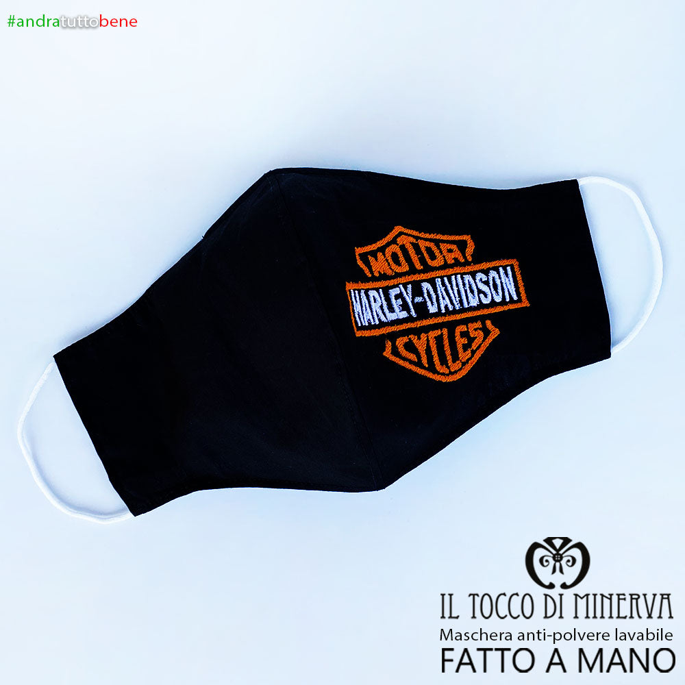 Mascherina Harley Davidson forma 2 anti-polvere lavabile andrà tutto bene - Il Tocco di Minerva