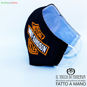 Mascherina Harley Davidson forma 2 anti-polvere lavabile andrà tutto bene - Il Tocco di Minerva