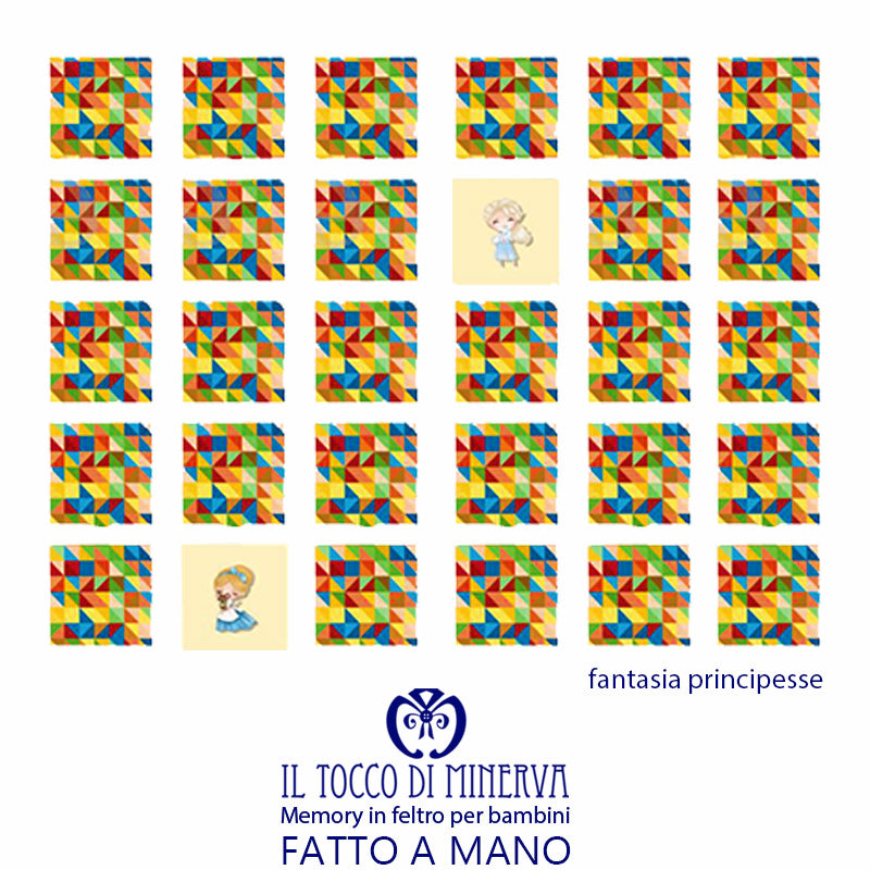 Memory in feltro per bambina fantasia principesse - Fatto a Mano - Il Tocco di Minerva