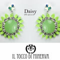 Orecchini verdi fiore cristallo swarovski Daisy Realizzati a mano – Handmade - Il Tocco di Minerva