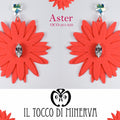 Orecchini corallo fiori cristallo swarovski Aster Realizzati a mano - Handmade - Il Tocco di Minerva