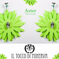 Orecchini verdi fiori cristallo swarovski Aster Realizzati a mano - Handmade - Il Tocco di Minerva