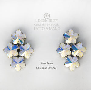 Orecchini cristallo Swarovski Linea Sposa Beyoncè Iridescente – Realizzati a mano - Il Tocco di Minerva
