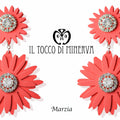 Orecchini corallo Swarovski Marzia Realizzati a mano - Handmade - Il Tocco di Minerva