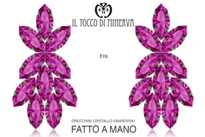 Orecchini in cristallo swarovski fucsia Eris Realizzati a mano - Il Tocco di Minerva