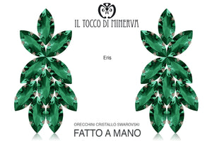 Orecchini in cristallo swarovski verde smeraldo Eris Realizzati a mano - Il Tocco di Minerva