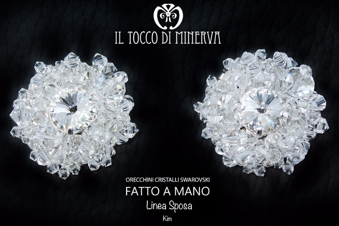 Orecchini Linea Sposa Kim Cristallo Swarovski - Realizzati a mano - Il Tocco di Minerva
