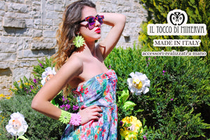 Orecchini verdi fiori cristallo swarovski Aster Realizzati a mano - Handmade - Il Tocco di Minerva