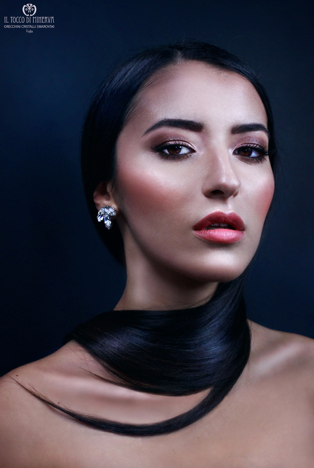 Orecchini Swarovski Linea Sposa Foglia Colore Cristallo Realizzato a mano - Il Tocco di Minerva