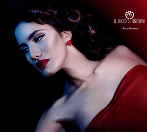 Orecchini Swarovski Foglia Colore rosso Realizzato a mano - Il Tocco di Minerva