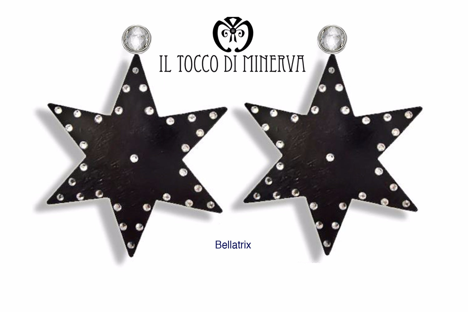 Orecchini neri a forma di stella “Bellatrix” Realizzati A Mano – HandMade - Il Tocco di Minerva