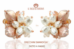 Orecchini cipria Kim Cristallo Swarovski - Realizzati a mano - Il Tocco di Minerva