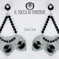 Orecchini argento/nero Lurex e Swarovski Leila Realizzati a mano - Handmade - Il Tocco di Minerva