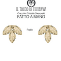 Orecchini Swarovski Foglia Cipria Oro Linea Sposa Realizzato a Mano - Il Tocco di Minerva