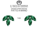 Orecchini Swarovski Foglia Verde Esmeraldo Realizzato a Mano - Il Tocco di Minerva