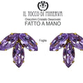 Orecchini Swarovski Foglia Colore glicine - Fatto a mano