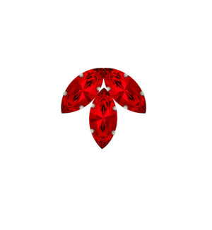 Orecchini Swarovski Foglia Colore rosso Realizzato a mano - Il Tocco di Minerva