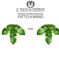 Orecchini Swarovski Foglia Colore verde - Fatto a mano